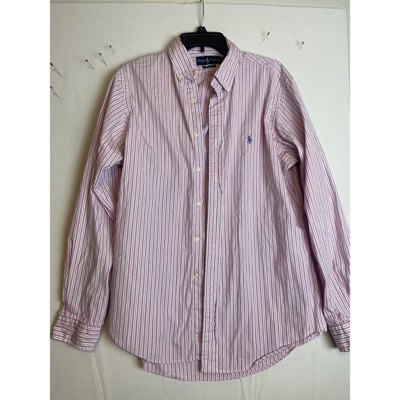 Ralph Lauren Other - Ralph Lauren Mens 16x34 Custom Button Down Shirt L/S Pink/white/Blue Stripe